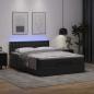 Preview: Ottoman-Bett mit Matratzen & LEDs Schwarz 140x190 cm Kunstleder