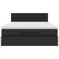 Preview: Ottoman-Bett mit Matratzen & LEDs Schwarz 140x190 cm Kunstleder