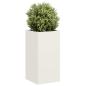 Preview: ARDEBO.de - Pflanzkübel Weiß 40x40x80 cm Kaltgewalzter Stahl
