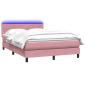 Preview: Boxspringbett mit Matratze Rosa 160x220 cm Samt