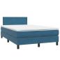Preview: ARDEBO.de - Boxspringbett mit Matratze Dunkelblau 120x220 cm Samt