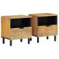 Preview: ARDEBO.de - Nachttische 2 Stk. Braun 40x33x46 cm Massivholz Mango