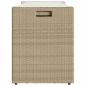 Preview: Outdoor-Sitzbank mit Stauraum und Kissen Beige 100 cm