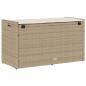 Preview: Outdoor-Sitzbank mit Stauraum und Kissen Beige 100 cm