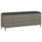 Preview: ARDEBO.de - Gartenbank mit Kissen Grau 110x30x40,5 cm Poly Rattan