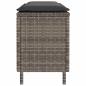 Preview: Gartenbank mit Kissen Grau 110x30x40,5 cm Poly Rattan