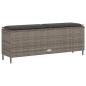 Preview: Gartenbank mit Kissen Grau 110x30x40,5 cm Poly Rattan
