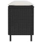 Preview: Gartenbank mit Kissen Schwarz 110x30x40,5 cm Poly Rattan