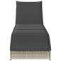 Preview: Klappliege mit Auflage und Stauraum Hellgrau Poly-Rattan