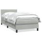 Preview: ARDEBO.de - Boxspringbett mit Matratze Hellgrau 80x210 cm Samt