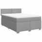 Preview: Boxspringbett mit Matratze Hellgrau 140x190 cm Stoff