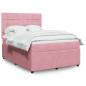 Preview: ARDEBO.de - Boxspringbett mit Matratze Rosa 140x190 cm Samt