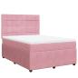 Preview: Boxspringbett mit Matratze Rosa 140x190 cm Samt