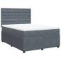 Preview: Boxspringbett mit Matratze Dunkelgrau 140x190 cm Samt