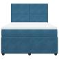 Preview: Boxspringbett mit Matratze Blau 140x190 cm Samt