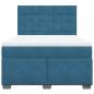 Preview: Boxspringbett mit Matratze Blau 140x190 cm Samt