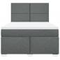 Preview: Boxspringbett mit Matratze Dunkelgrau 140x190 cm Stoff