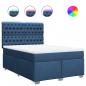 Preview: Boxspringbett mit Matratze Blau 140x190 cm Stoff