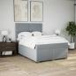 Preview: Boxspringbett mit Matratze Hellgrau 140x190 cm Stoff