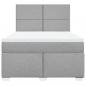 Preview: Boxspringbett mit Matratze Hellgrau 140x190 cm Stoff