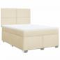 Preview: Boxspringbett mit Matratze Creme 140x190 cm Stoff