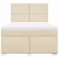 Preview: Boxspringbett mit Matratze Creme 140x190 cm Stoff