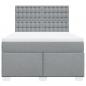 Preview: Boxspringbett mit Matratze Hellgrau 140x190 cm Stoff