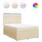 Preview: Boxspringbett mit Matratze Creme 140x190 cm Stoff