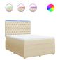 Preview: Boxspringbett mit Matratze Creme 140x190 cm Stoff