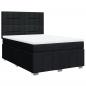 Preview: Boxspringbett mit Matratze Schwarz 140x190 cm Stoff