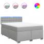 Preview: Boxspringbett mit Matratze Hellgrau 140x190 cm Stoff