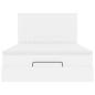 Preview: Ottoman-Bett mit Matratze Weiß 140x190 cm Kunstleder
