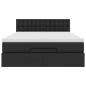 Preview: Ottoman-Bett mit Matratze Schwarz 140x190 cm Kunstleder
