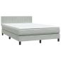 Preview: Boxspringbett mit Matratze Hellgrau 160x210 cm Samt