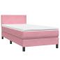 Preview: Boxspringbett mit Matratze Rosa 90x220 cm Samt