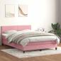 Preview: ARDEBO.de - Boxspringbett mit Matratze Rosa 140x210 cm Samt