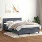 Preview: ARDEBO.de - Boxspringbett mit Matratze Dunkelgrau 160x220 cm Samt