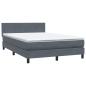 Preview: Boxspringbett mit Matratze Dunkelgrau 160x220 cm Samt