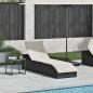 Preview: Klappliege mit Auflage und Stauraum Schwarz Poly-Rattan
