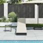 Preview: Klappliege mit Auflage und Stauraum Schwarz Poly-Rattan