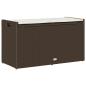 Preview: Outdoor-Sitzbank mit Stauraum und Kissen Braun 100 cm