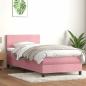 Preview: ARDEBO.de - Boxspringbett mit Matratze Rosa 80x220 cm Samt