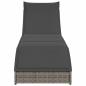 Preview: Klappliege mit Auflage und Stauraum Grau Poly-Rattan