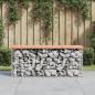 Preview: ARDEBO.de - Gartenbank aus Gabionen 103x31,5x42 cm Massivholz Douglasie