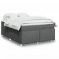 Preview: ARDEBO.de - Boxspringbett mit Matratze Dunkelgrau 140x190 cm Stoff