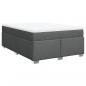 Preview: Boxspringbett mit Matratze Dunkelgrau 140x190 cm Stoff