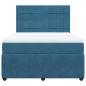 Preview: ARDEBO.de - Boxspringbett mit Matratze Blau 140x190 cm Samt