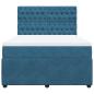 Preview: Boxspringbett mit Matratze Blau 140x190 cm Samt