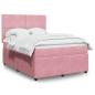 Preview: ARDEBO.de - Boxspringbett mit Matratze Rosa 140x190 cm Samt