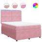 Preview: Boxspringbett mit Matratze Rosa 140x190 cm Samt